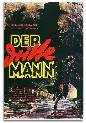 V BY N The Third Man (1) Filmposter Vintage Art Cover Room Decor Ästhetische Schlafzimmer Dekor Leinwand Poster für Schlafzimmer 30 x 45 cm ungerahmt