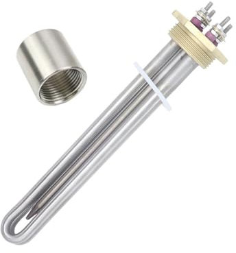 Heating Element DN32 Copper Flange 12V Heating Element 600W 1 1/4 BSP Submersible Heater DC Heating Element (Color : Heater Female Thread)