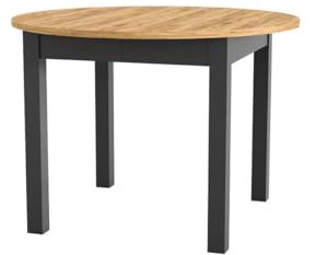 MPS groß praktisch Tisch INDUS 105-240x105x76cm Eiche Craft Schwarz 4-8 Personen Esstisch mit ausziehbarer Tischplatte auf 240 cm Modernes Design Rechteckiger Tisch