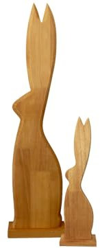 Sesua Osterhase aus Holz Holzosterhase Dekofigur Massivholz Ostern (70+40cm)