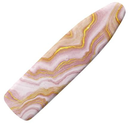 HOWILATH Pink Marble Printed Iron Board Cover 122 x 38cm Heat Resistant Ironing Board Cover Ironing Board Protector with Elastic Edges, Easy to Install-M