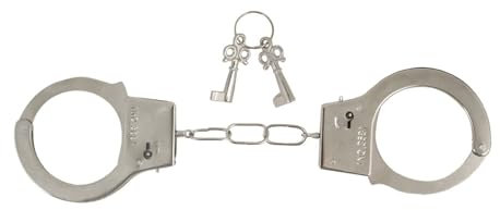 ADAMEL PARTY Menottes En Métal Jouet Avec Clé | Jeu de Rôle | Police Voleurs | Déguisement Accessoire | Carnaval Halloween
