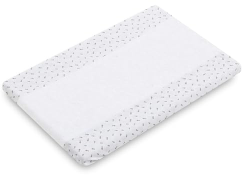 Wickelauflagenbezug 50 x 80 in Weiß Frottee saugfähig, weich und wasserdicht (Grey Atlantis)