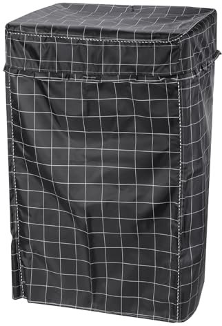 sourcing map Top Load Washer Cover, Portable Washing Machine Cover, 24Wx25Dx39H Inch(XL Size) Black Grid Waterproof Cover for Washer