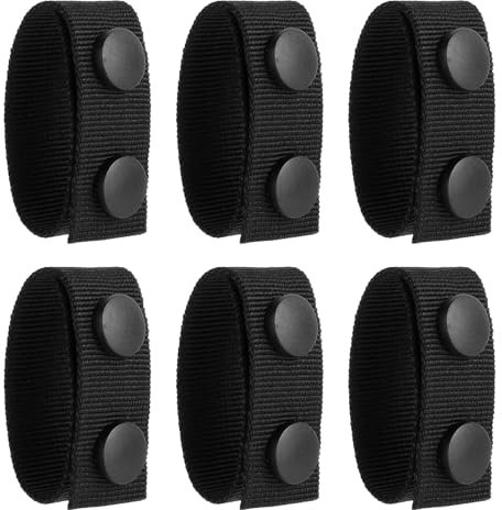 Aeaocvo 6 Stück Nylon Duty Belt Keeper mit Doppelten Druckknöpfen, Polizei Gürtelschlaufe für 2 und 2,25 Taktische Sicherheitsgürtel, Elastische Gürtelhalter