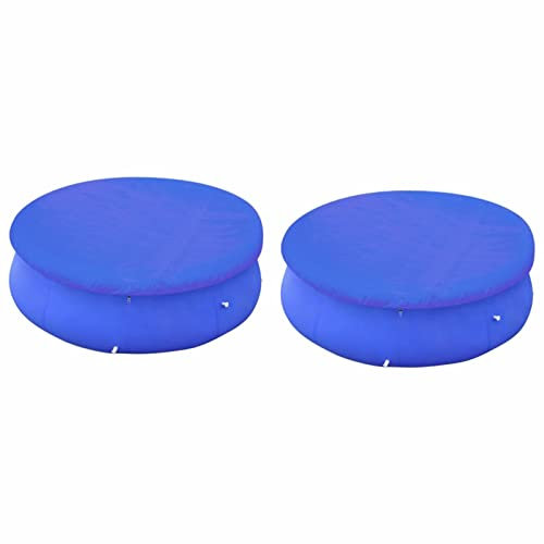 ShGaxin Poolabdeckungen 2 STK. für 450-457 cm Runde Aufstellpools, Poolplane, Poolbeleuchtung, Poolabdeckung, Poolzubebör, Swimming Pool Abdeckplane - 3082800