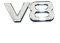 Emblema adesivo ad alte prestazioni V8 argento cromato per auto e camion (argento)