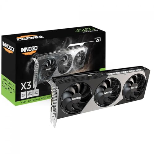 INNO3D NVIDIA GeForce RTX 5070 Ti X3 16GB GDDR7 Gaming Graphics Card (X3, 2 Slot, Reflex 2 RTX AI DLSS4)