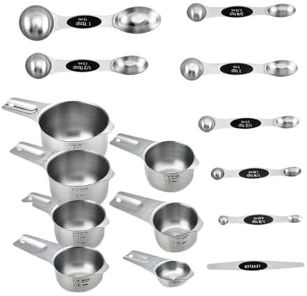 Gatuida Taza y Cuchara Medidora De Acero Inoxidable Tazas Medidoras y Cucharas Reutilizables Para Hornear Herramientas De Cocina Para Preparar Alimentos La Cocina