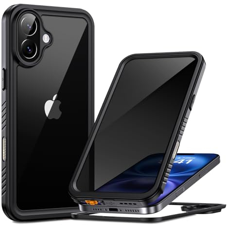 Lanhiem for iPhone 16 Case, Waterproof Dustproof Shockproof Cases with Privacy Screen Protector, Full Body Protective Phone Cover for iPhone 16 (Privacy Black)