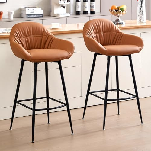 BERYTH Barhocker 2er Set Barhocker mit lehne Barstühle küche barhocker hoch 76cm optimal Komfort Hausbar Esszimmer Theke