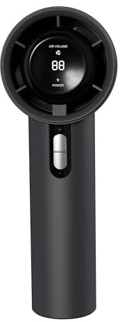 HENKi Ventilador de mano, mini ventilador portátil, extrafuerte, 1800 mAh, recargable, pequeño ventilador de bolsillo con 5 niveles de velocidad, ventilador USB plegable para oficina, exterior (negro)