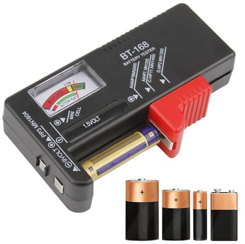 Testeur de Piles, Testeur Pile Universel Contrôleur de Tension de Batterie pour AA, AAA, C, D, PP3, 9V, 1.5V, Piles Bouton