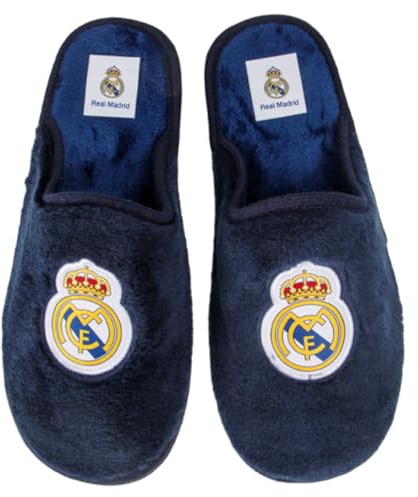 MARPEN SLIPPERS Real Madrid CF Oficiales – Zapatillas Estar por Casa Niño Cómodas y Antideslizantes - Zapatillas Andar por Casa Ligeras - Zapatos Niña Invierno Cálidos - Azul marino - Talla 28