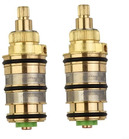 Tidevib Lot de 2 cartouches thermostatiques en laiton pour mitigeur de douche - Contrôle de la température de 20 à 50 °C