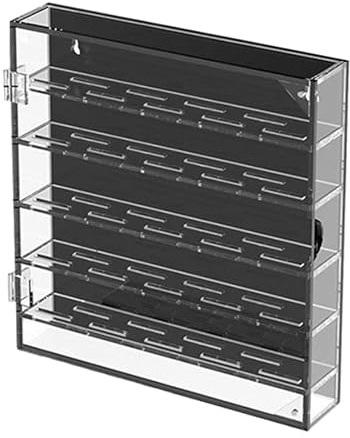 Challenge Coin Display Case – Clear Acrylic 26×5.5×30 cm | Removable Shelves, 360° View, Holds 45 , Desktop & Wall Mount | Collector's Showcase,