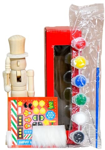 Paint Your Own Nutcracker,7 Inch Wood Christmas Decorations | Decorative Figure Crafts,for Kids Adults Craft Enthusiasts Art Teachers Home Decorators Family Bonding Party Favors School Projects
