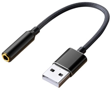 Akfldms USB A 3,5mm Jack Adaptador de Audio USB A Audio Jack Adaptador Auricular USB A A 3,5mm Hembra Tarjeta de Sonido Estéreo Externo A