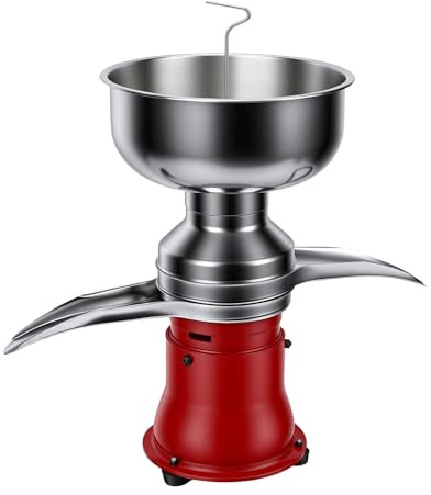 Luocute Separador Centrífugo de Crema de Leche, Espumadera de Leche Eléctrica de Acero Inoxidable de 5 L 9800 Rpm con Base Grande y Almohadillas de Goma para los Pies, para Procesamiento