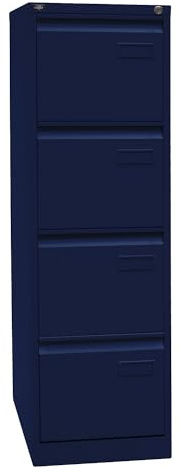 Bisley LIGHT Light-Armadietto sospeso, a 1 Pezzo, Formato DIN A4, 4 cassetti, Acciaio, 639 Blu Oxford, 62.2 x 41.3 x 132.1 cm