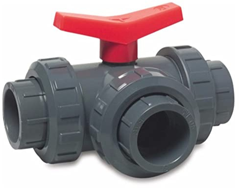 BEVO PVC 3-Wege-Kugelhahn 63 mm, Polyvinylchlorid (PVC), Kugelventil