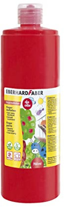 Eberhard Faber 578921 - Fingerfarbe EFA Color, geraniumrot, 750 ml, schnelltrocknend und auswaschbar