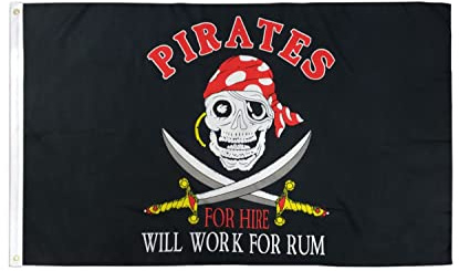 AZ FLAG - Drapeau Pirate Fabriquant de Rhum - 150x90 cm - Drapeau Corsaire Tête De Mort 100% Polyester Avec Oeillets Métalliques Intégrés - Pavillon 110 g