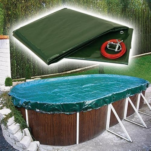 Poolabdeckung Rundpool 350 cm I 90g I rund 3,5 m I winterfeste Plane Winterabdeckung