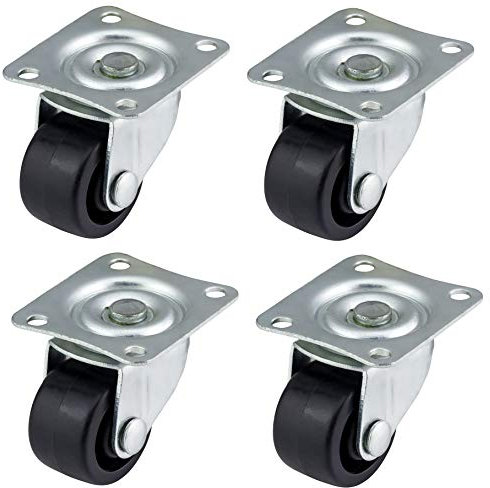 Qty. 4 x 25mm Plastic Swivel Castors SMALL/MINIATURE - Furniture, Appliance & Equipment by Bulldog Castors - Max 50Kg Per Set