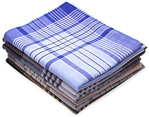 Dokpav 6PCS Stofftaschentücher Herren, 40x40 cm, Herren taschentücher, Herren Stoff Taschentücher Set, Arabias 100% Baumwolle, Reine Baumwolle Gemischte Taschentücher