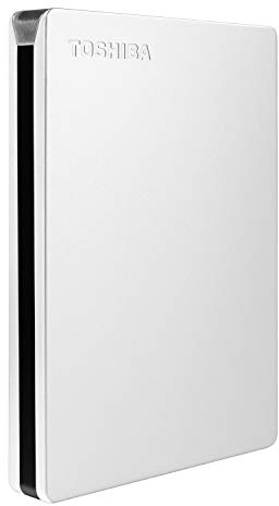 Toshiba Disco Duro Externo portátil Canvio Slim de 2 TB, USB 3.2, 1ª generación, Aluminio, Plateado (HDTD320XS3EA)