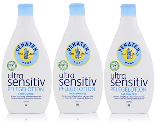 Penaten Ultra Sensitiv Pflegelotion ohne Parfüm, 3er Pack (3 x 400 ml)