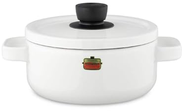 Honeyware 87098 Solid Line Kochtopf aus Emaille, Durchmesser 20 cm, 3,0 Liter, dunkelgrün, für alle Herdarten inklusive Induktion