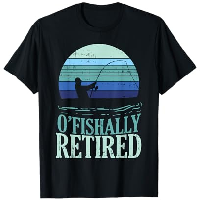 Ofishally Retired Fishing Retro Retirement Dad Men Gift T-Shirt