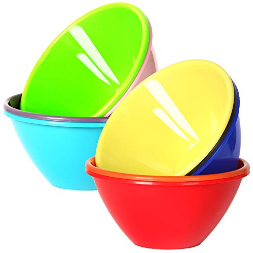 Youngever 9er Set 650ML Kunststoffschalen, Mehrweg Müslischalen Salatschalen Suppenschale für Salat, Obst, Snacks, Müslischalen in 9 verschiedenen Farben (Rainbow)