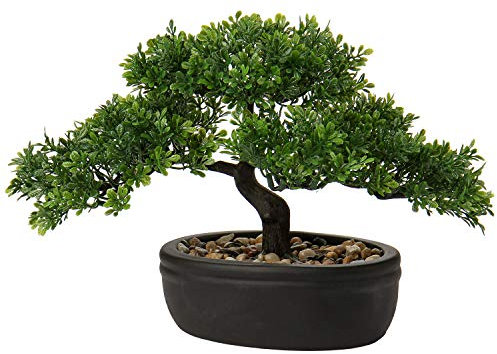 Briful 9 Artificial Bonsai Tree Fake Plants Japanese Bonsai Decoration Artificial Plants Indoor Potted Faux Pine Plant for Indoor/Outdoor Home Office Desk Décor