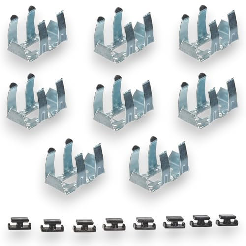 BricoShopping GANCIO PER ZOCCOLO DA CUCINA UNIVERSALE IN METALLO CLIP PER PIEDINI DELLA ZOCCOLATURA E ZOCCOLINO DI ALLUMINIO MONTAGGIO A SCATTO TIPO MOLLE O DA AVVITARE BATTISCOPA MOBILE 8 PEZZI