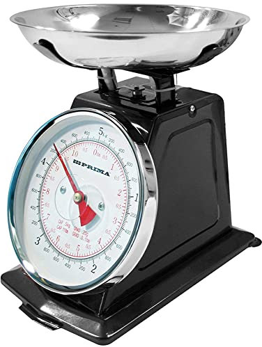 5 KG Vintage MANUAL Kitchen Scales TRADITIONAL PRIMA Retro Home Analogue Mechanical Food Ingredients Measurement WEIGHING Baking Cooking, Youtube Channel Dial Stainless Steel Bowl UK FREE P&P