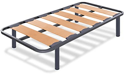 Somier Zeus | Incluye Juego de Patas de 32 cm | Estructura de Madera y Estructura de Tubos de Acero Reforzado | Tacos Anti Ruido | Ideal para Dormitorio y Habitación | Medidas: 80 x 180 cm