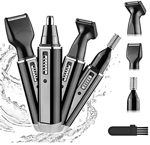 Brrnoo Tondeuse À Barbe Series,Nez Barbe Tondeuse Kit,Tondeuse Nez Oreilles,Électrique 4 en 1 USB Rechargeable Épilation Hommes Rasoir 300mah Batterie Au Lithium,Design étanche,Rasoir Corps Visage