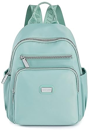 Kleine Rucksack Für Damen Mädchen Nylon Wasserdicht Lässiger Tagesrucksack Schultaschen Anti Diebstahl Hellgrün