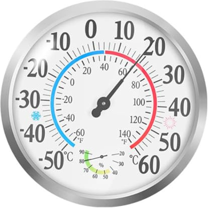 30 cm Außenthermometer mit Zahlen, dekoratives Wandthermometer, Hygrometer, Garten, Wetterstation, langlebig, einfach zu bedienen