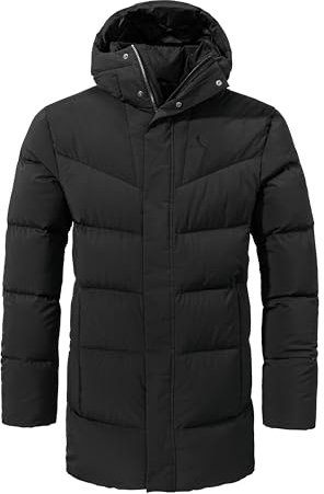 Schöffel Herren Down Coat Style Cers MNS, winddichte Daunenjacke mit 4-Wege-Stretch, legerer Kurzmantel mit hoher Wärmeleistung, leichte Winterjacke, black, 56