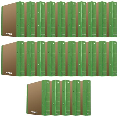 DONAU LIFE 3835001FSC-06 Ringbuch Schmal Grün A4 / 25er Pack - 25 Stück / 5 cm - 50 mm / 2-D-Ring-Mechanik Abgerundeten Ecken Stabiler/Ring-Ordner Hefter/Aus 1,8 mm dickem Karton/die FSC®
