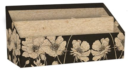 Clairefontaine 116053C - Un Porte-Lettres en Carton 25x10x14 cm - Home Office - Motifs Nature finition Kraft - Rangement Bureau - Organisateur - Collection Le Cerisier Blanc