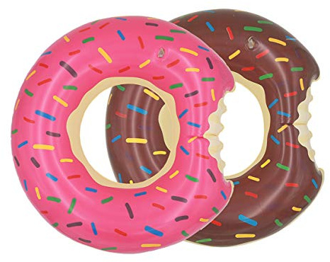 Topfunyy 2 Stück 59,9 cm Donut Pool Floats aufblasbare Schwimmringe Röhren für Schwimmen, Schwimmen Floß Sommer Strand Spiele, Party Dekoration