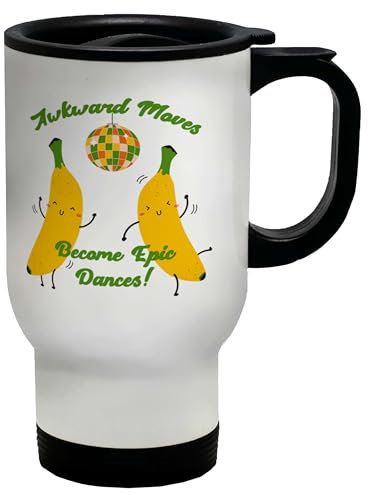 Shopagift Funny Disco Dancing Travel Mug Awkward Moves Become Epic Dances Stainless Steel 14oz Cup