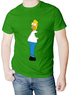 TusPersonalizables Camiseta de Algodon con Impresion Homer en arbusto - Camiseta Ideal para Fans (M)