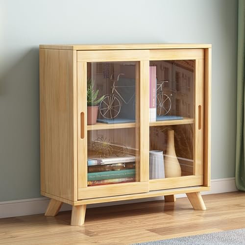 EKDJSN Glastür-Vitrine, Schiebetür-Schaukasten, 2 Stile sind verfügbar, kann for Ausstellen von Büchern, Schmuck, Ornamenten usw, verwendet Werden (Size : A: 31.4x13.7x31.8in)