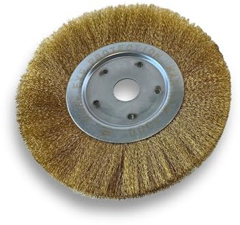 Lot de 10 brosses circulaires LAITON | Ø 250 mm | Epaisseur 1 rang | Fil souple 0.20 mm ondulé | Alésage 32 mm + réducteur bague 25/22/20/16/12 mm | Touret affûteuse ponceuse | Kibros 211251LVx10